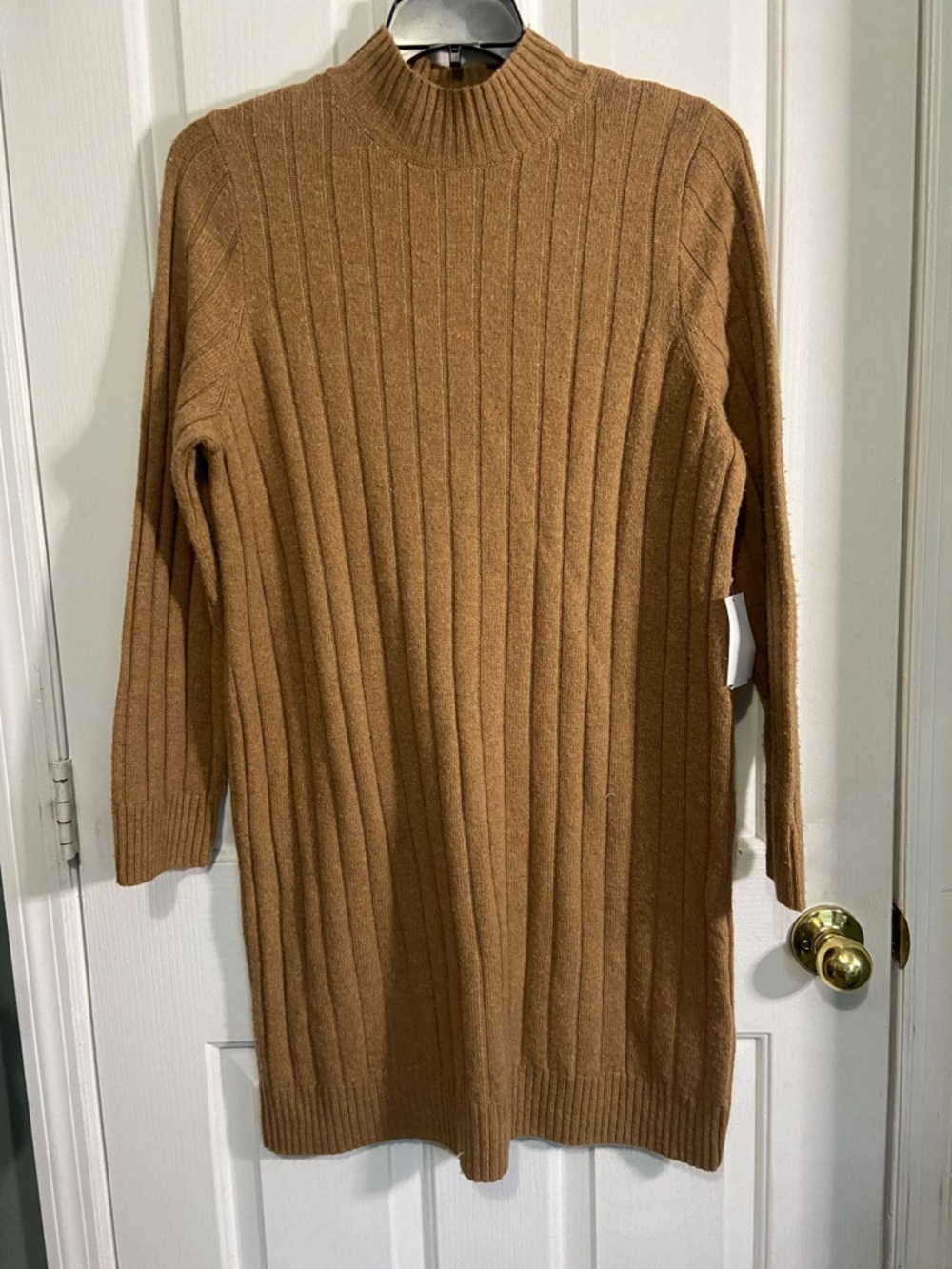 Madewell Camel Ribbed Knit Dress